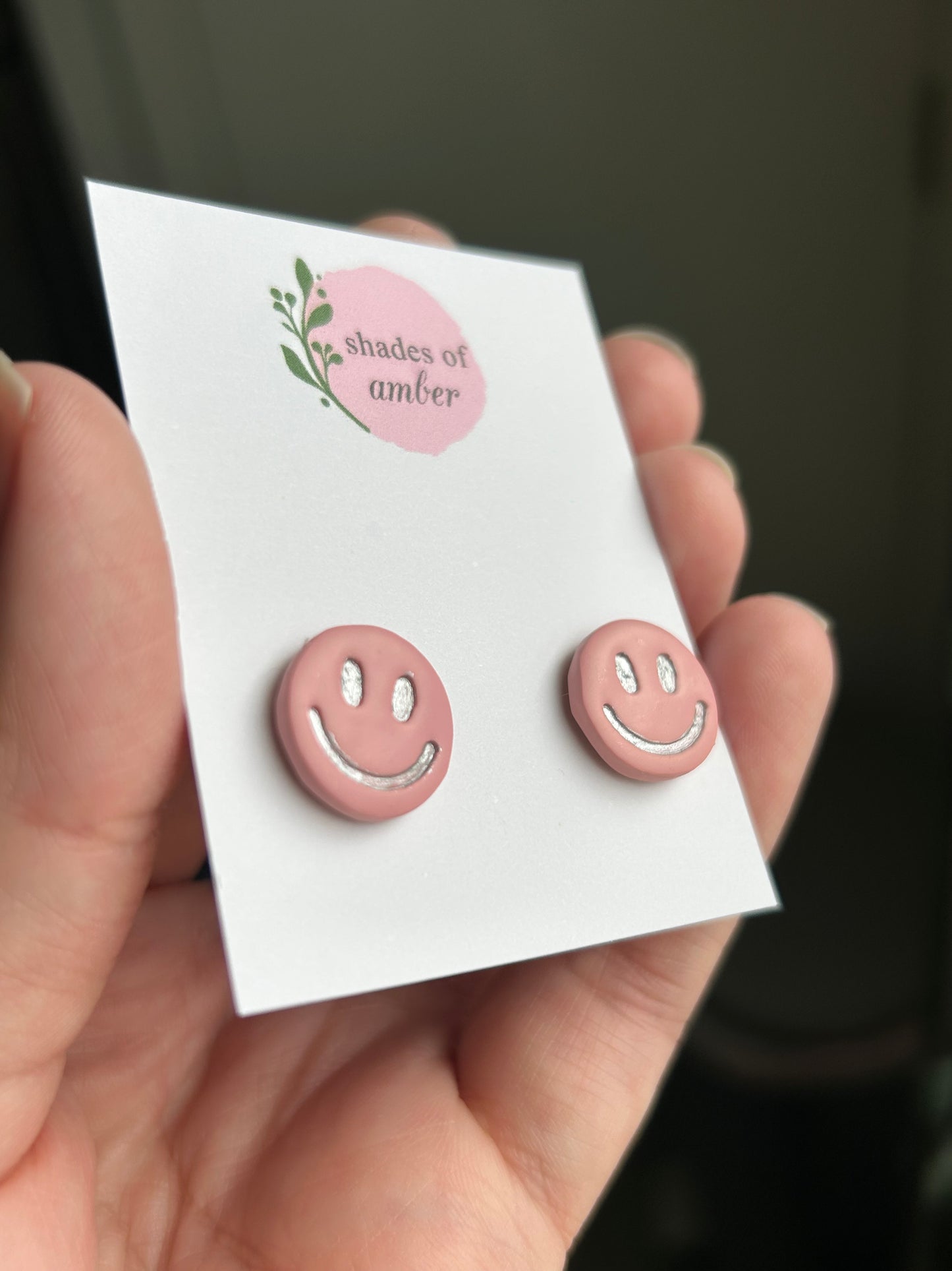 Smiley Face | Hand Painted Polymer Clay Earrings