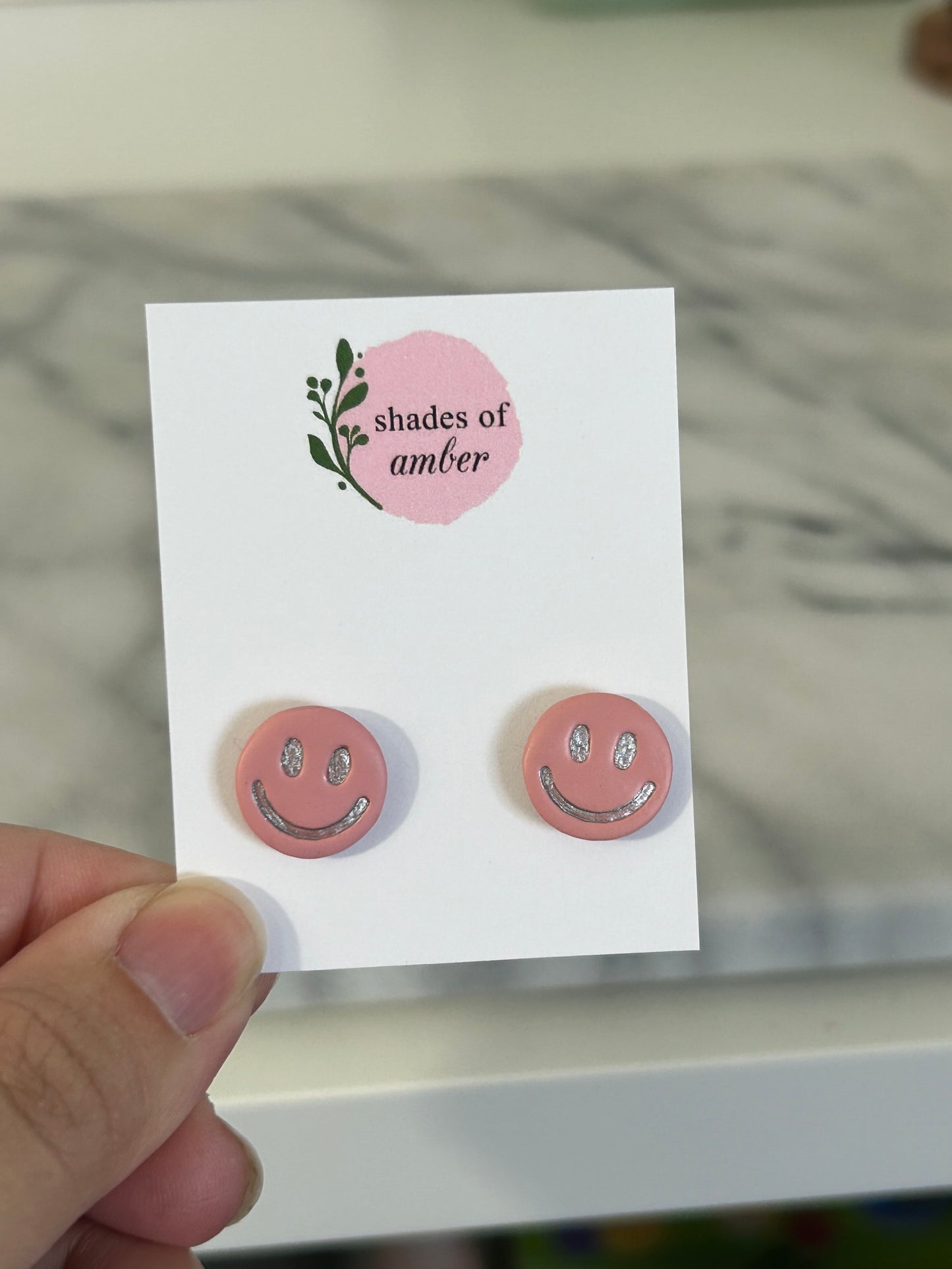 Smiley Face | Hand Painted Polymer Clay Earrings