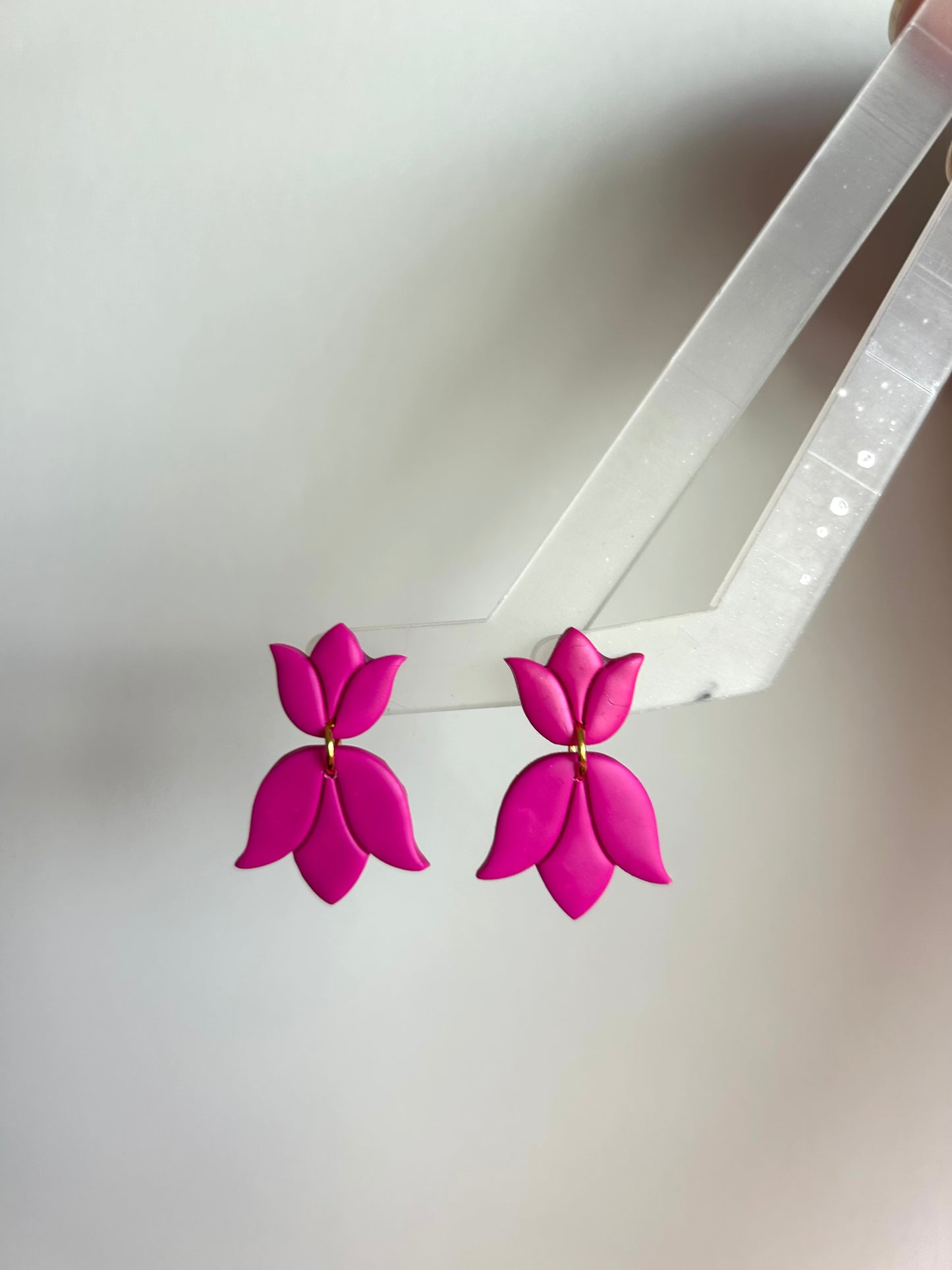 Tulips | Magenta Polymer Clay Earrings