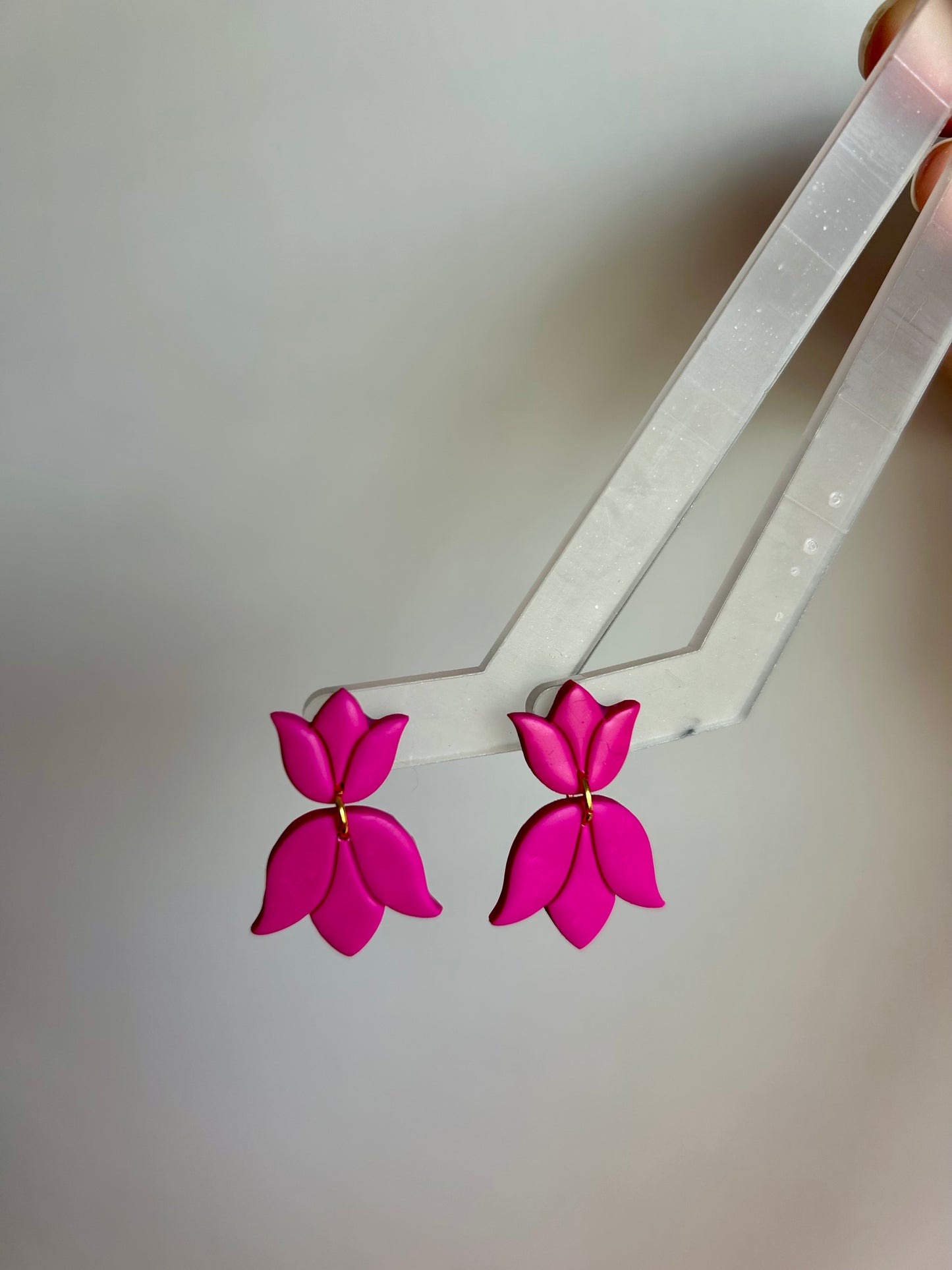Tulips | Magenta Polymer Clay Earrings