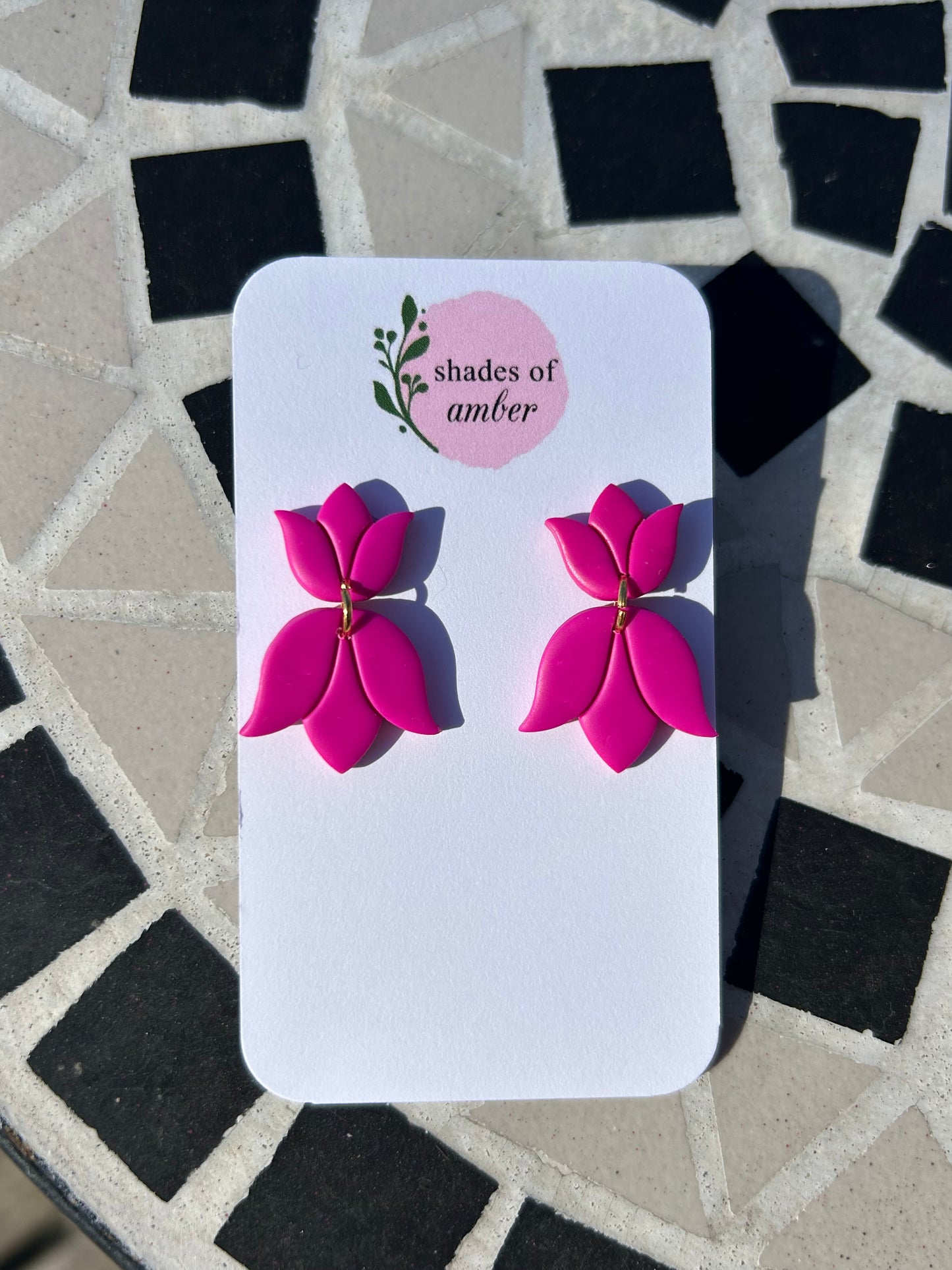 Tulips | Magenta Polymer Clay Earrings