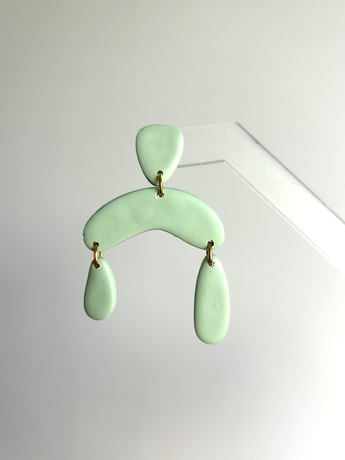 Lena | Sage Green Polymer Clay Earrings