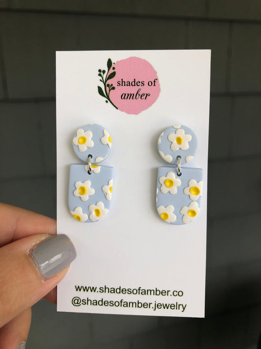 Egg-Tastic Daisy Dangle 1 | Handmade Polymer Clay Earrings