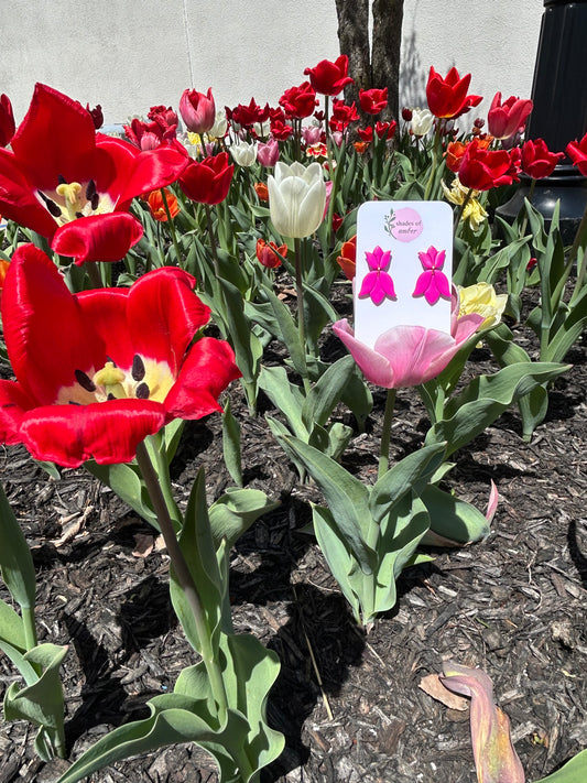 Tulips | Magenta Polymer Clay Earrings
