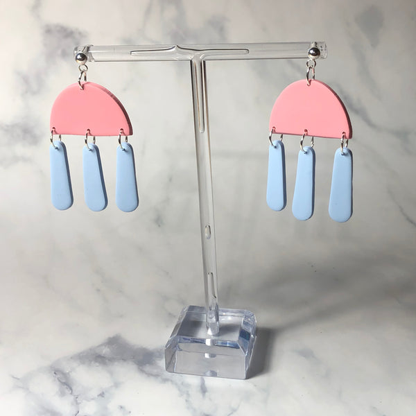 CRIS | pink & blue gender reveal earrings