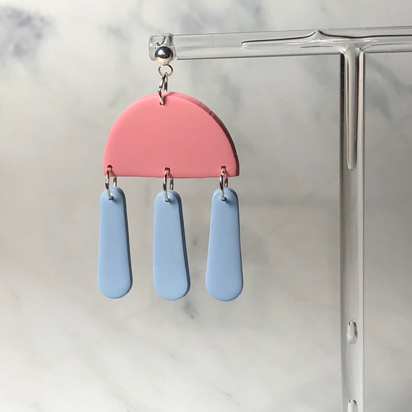 CRIS | pink & blue gender reveal earrings