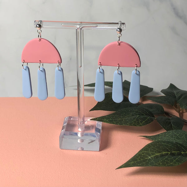 CRIS | pink & blue gender reveal earrings